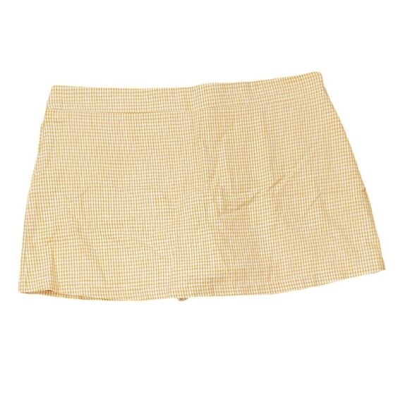 Free People Orange & White Checked Skort - Picture 1 of 7
